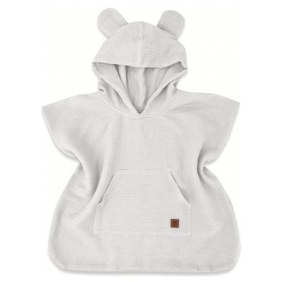 Dětské mušelínové pončo lux s kapucí Teddy rychleschnoucí šedé – Zboží Dáma