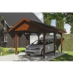 SKAN HOLZ Přístřešek na auto Wallgau 380 x 500 cm ořech – Hledejceny.cz