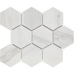 FIN mozaika bílá HEX10 Carrara Bílá9,5x11 (26,5x29,6) cm 1ks