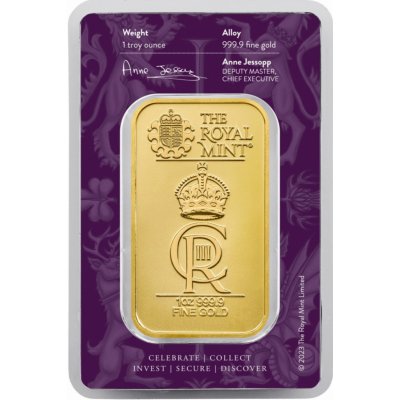 The Royal Mint Oslava nástupu Karla III na trůn zlatý slitek 1 oz – Zboží Mobilmania