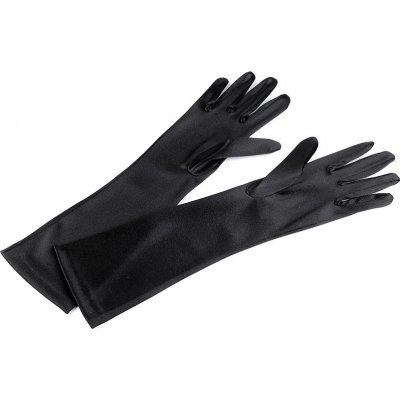 Dlouhé společenské rukavice saténové 2 (40 cm) černá