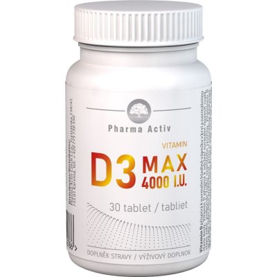 Pharma Activ Czech Vitamin D3 MAX 4000 I.U. 30 tablet – Hledejceny.cz