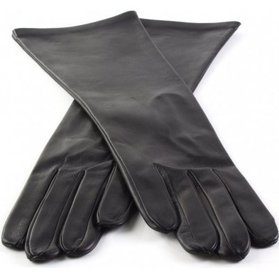 Carlsbad Hat Co. dámské dlouhé černé kožené rukavice bez podšívky – Zboží Mobilmania