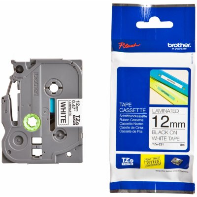 Brother TZE-231 - páska do tiskárny štítků, 12 mm x 8 m, černá na bílé – Zboží Živě