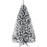 Costway Umělý vánoční stromek COSTWAY CM22067 180 cm zasněžený kovový stojan N – Zboží Mobilmania
