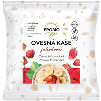 PROBIO BIO Kaše ovesná jahodová jednoporcová 65 g – Zboží Dáma