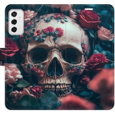 Pouzdro iSaprio flip Skull in Roses 02 Samsung Galaxy M52 5G