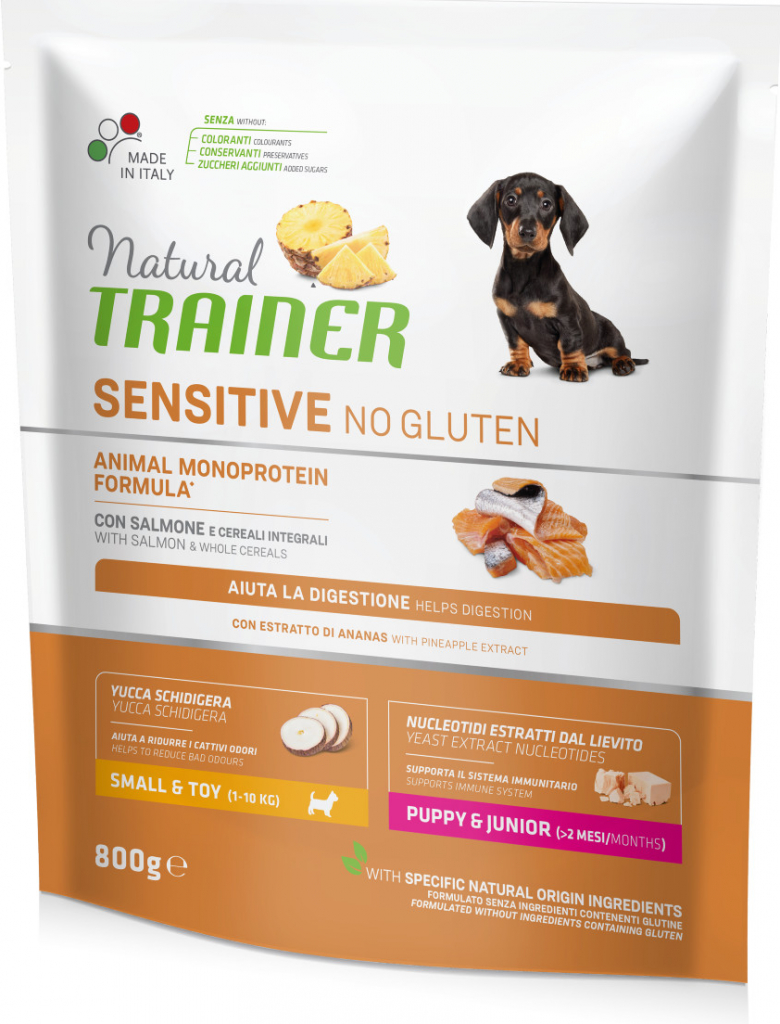 Trainer Natural Sensitive No gluten Puppy&Jun Mini losos 0,8 kg