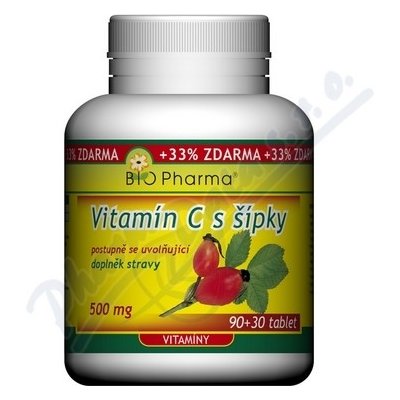 Bio Pharma Vitamín C 500mg s šípky 120 tablet – Zboží Mobilmania