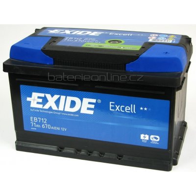 Exide Excell 12V 71Ah 670A EB712 – Sleviste.cz