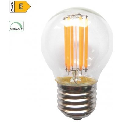 Diolamp LED Mini Globe Filament žárovka čirá P45 6W/230V/E27/2700K/760Lm/360°/Dim