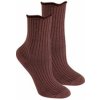 Netlačící dámské žebrované ponožky W.996 meruňka