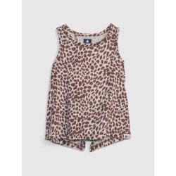 GAP Dětský tílkový top organic leopard Hnědá M Hnědá