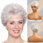 Amiah krátká paruka z pravých a umělých vlasů bílá – Zboží Dáma