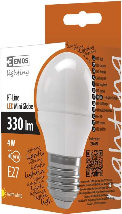 Emos LED žárovka Classic Mini Globe 4W E27 Teplá bílá