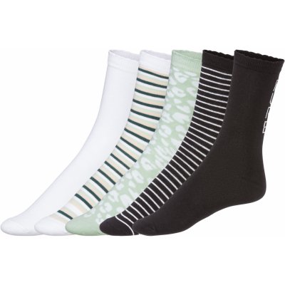 Esmara dámské ponožky s BIO bavlnou 5 párů mintová/bílá/béžová/hnědá/černá
