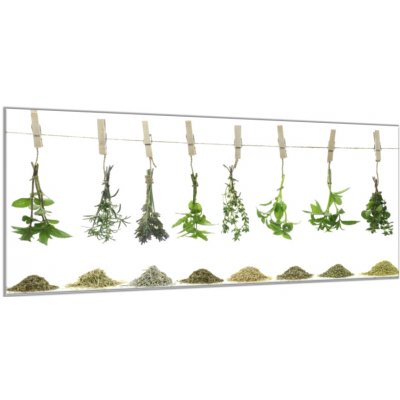 Obraz do kuchyně čerstvé bylinky visí na laně - 30 x 40 cm – Zboží Mobilmania