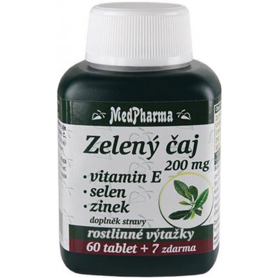 MedPharma Zelený čaj 200 mg vit.E + Se + Zn 67 tablet – Zboží Mobilmania