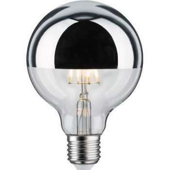 Paulmann LED žárovka Globe 95 5W E27 zrcadlový vrchlík stříbrný 230V Teplá bílá
