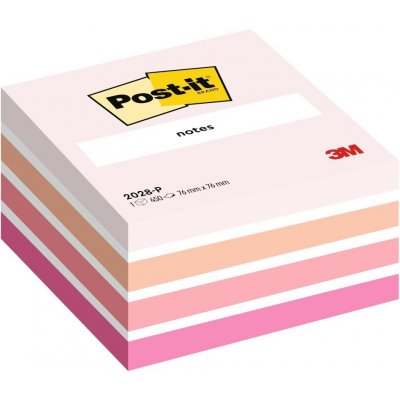 Bloček samolepicí 3M Post-it 2028P, 76x76 mm, kostka, růžový, 450 lístků – Hledejceny.cz