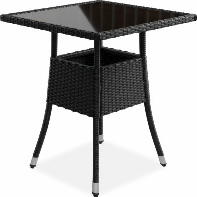 Juskys Ratanový čtvercový stůl Yoro 60 cm černý – Hledejceny.cz
