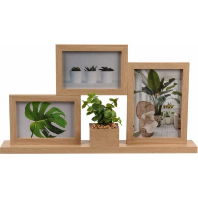Home Styling Collection Rámečky na 3 fotky s umělou rostlinou, 47 x 7 x 26 cm – Zboží Mobilmania