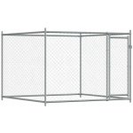 vidaXL Klec pro psy s dvířky šedá 200 x 200 x 150 cm pozinkovaná ocel – Sleviste.cz