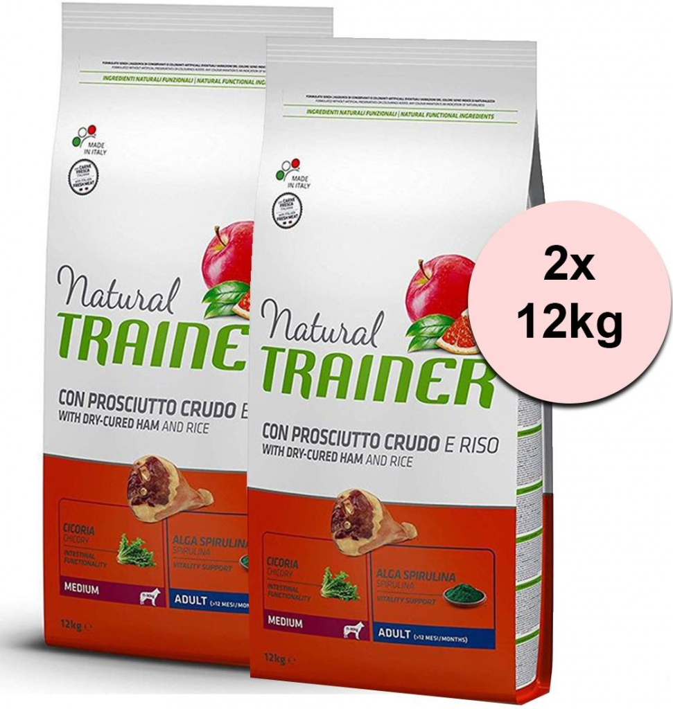 TRAINER Natural Medium Adult sušená šunka 2 x 12 kg