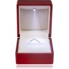 Dárková krabička Šperky Eshop krabička LED na prsteny matná červená čtvercová G28.02
