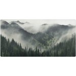 Protiskluzová ochranná podložka na stůl s potiskem Mlha nad lesem 90 x 45 cm – Sleviste.cz