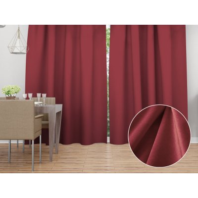 Biante Sametový závěs Velvet Premium SVP-050 Vínově červený - šířka 135 cm 135x200 cm – Hledejceny.cz