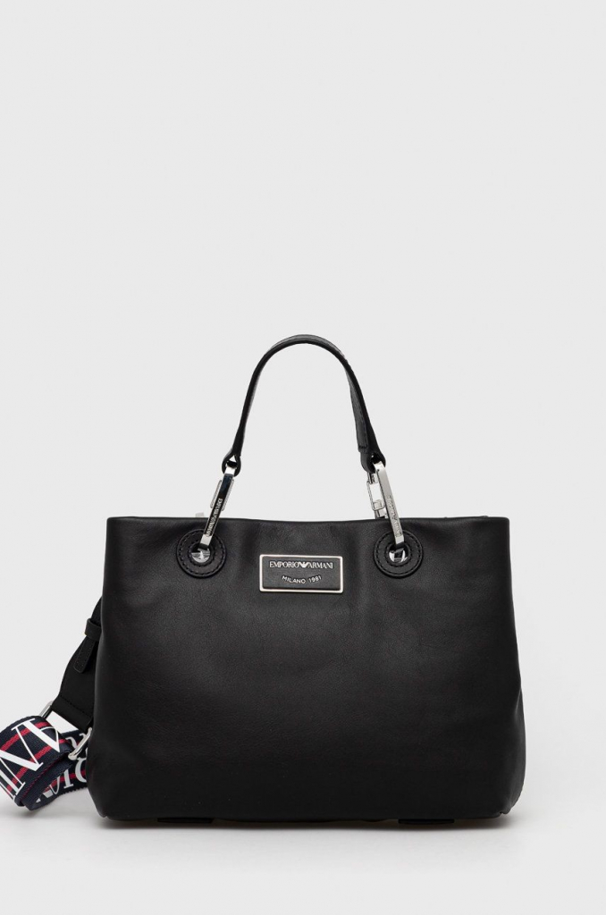 Emporio Armani kožená kabelka černá Y3D166.Y478E