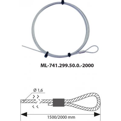 Závěsné ocelové lanko, 1,5x2000mm – Zboží Dáma