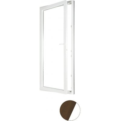 Aluplast jednokřídlové balkonové dveře Ořech/bílá 90 x 210 cm Levé Trojsklo Ug 0,7 – Hledejceny.cz