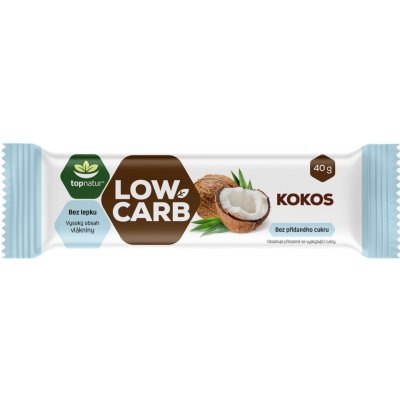 Topnatur Low Carb Tyčinka Kokos 40 g – Zbozi.Blesk.cz