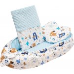 New Baby Luxusní hnízdečko s polštářkem a peřinkou Srdíčko modré – Hledejceny.cz