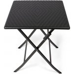 Latupo Zahradní stůl Park Alley, HDPE, ratanový, čtvercový, černý, 61,5 x 61,5 x 72,5 cm – Zboží Dáma