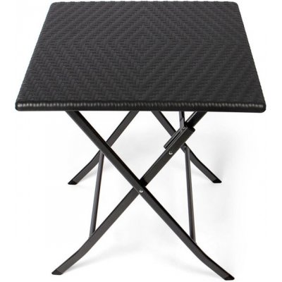 Latupo Zahradní stůl Park Alley, HDPE, ratanový, čtvercový, černý, 61,5 x 61,5 x 72,5 cm – Zboží Dáma