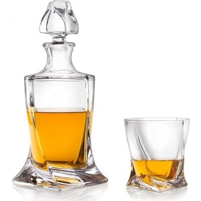 Crystalite Bohemia Whisky set Quadro (1 karafa + 6 sklenic)