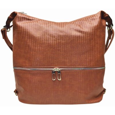 Velký středně hnědý kabelko-batoh 2v1 s praktickou kapsou – Zboží Mobilmania