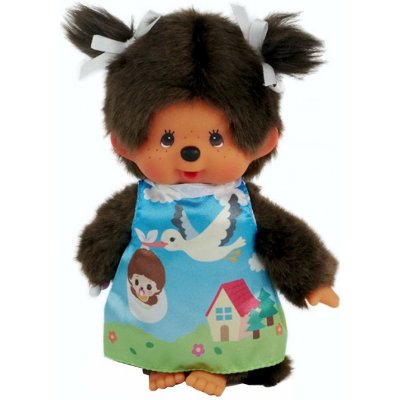 Sekiguchi Dívka v šatech čápa Monchhichi Doll Módní šaty 20 cm