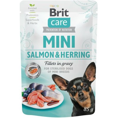 Brit Care Mini Losos a sleď sterilovaný 24 x 85 g – Sleviste.cz