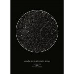 Jen tak z lásky Hvězdná mapa životního okamžiku - Váš originální dárek s hloubkou Rozměr plakátu: 30 × 40 cm (tištěný plakát), Barva pozadí: Černá – Zboží Dáma