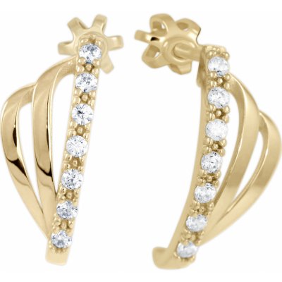 Soliter Originální náušnice ze žlutého zlata se zirkony 239 001 01219 – Zboží Dáma