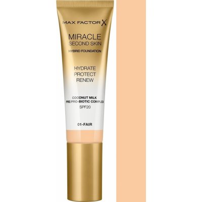 Max Factor Miracle Second Skin Hybrid Foundation make-up 01 Fair 30 ml – Zboží Mobilmania