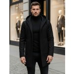Módní pánský kabát s kapucí černý – Hledejceny.cz