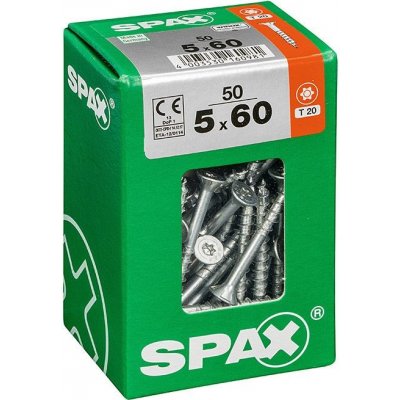 Spax Wirox Univerzální vrut T-Star plus, ø 5 × 60 mm, TX25, zápustná hlava, 50 ks 4191010500607 – Hledejceny.cz