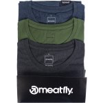 Meatfly pánských triček Basic Multipack Charcoal Heather/Olive/Navy Heather – Zboží Mobilmania
