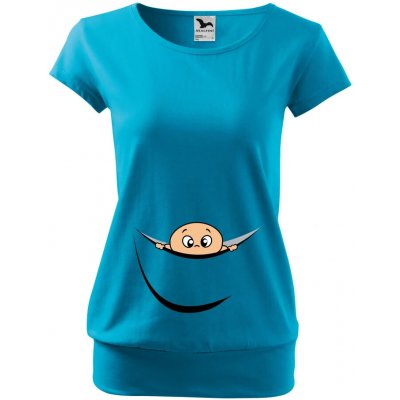 Těhotenské tričko Kluk z bříška tyrkysová – Sleviste.cz