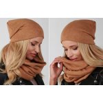 Fashionweek moderni zimní set čepice a šála pletený tunel ZIZI20/K6 camel – Hledejceny.cz